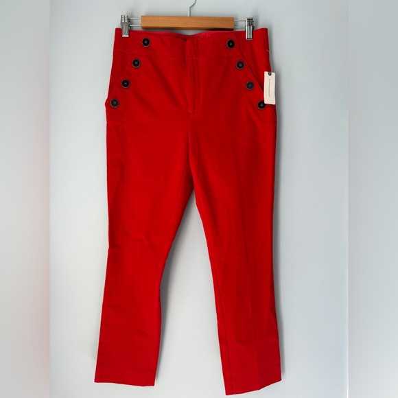 Anthropologie The Essential Slim Cropped Trousers Sailor NEW - Picture 1 of 4